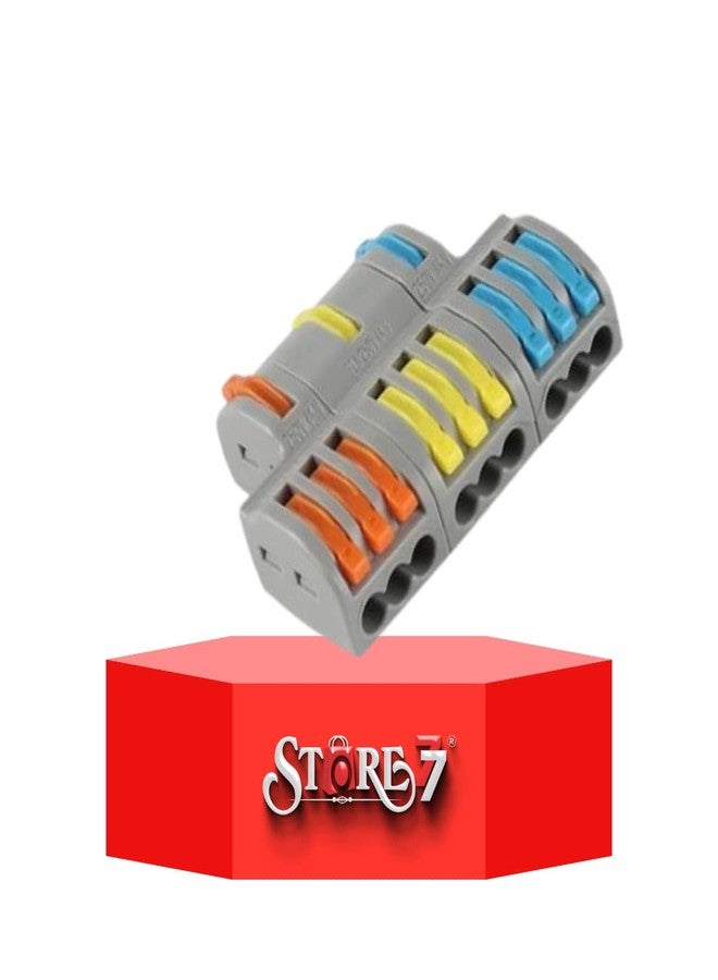 STORE77® 2Pcs Compact Lever Wire Nut Connector (3 in 9 Out), Splicing Wire Connector, Universal Quick Wiring Cable Connection Push-in Conductor Terminal Block. - Image 1